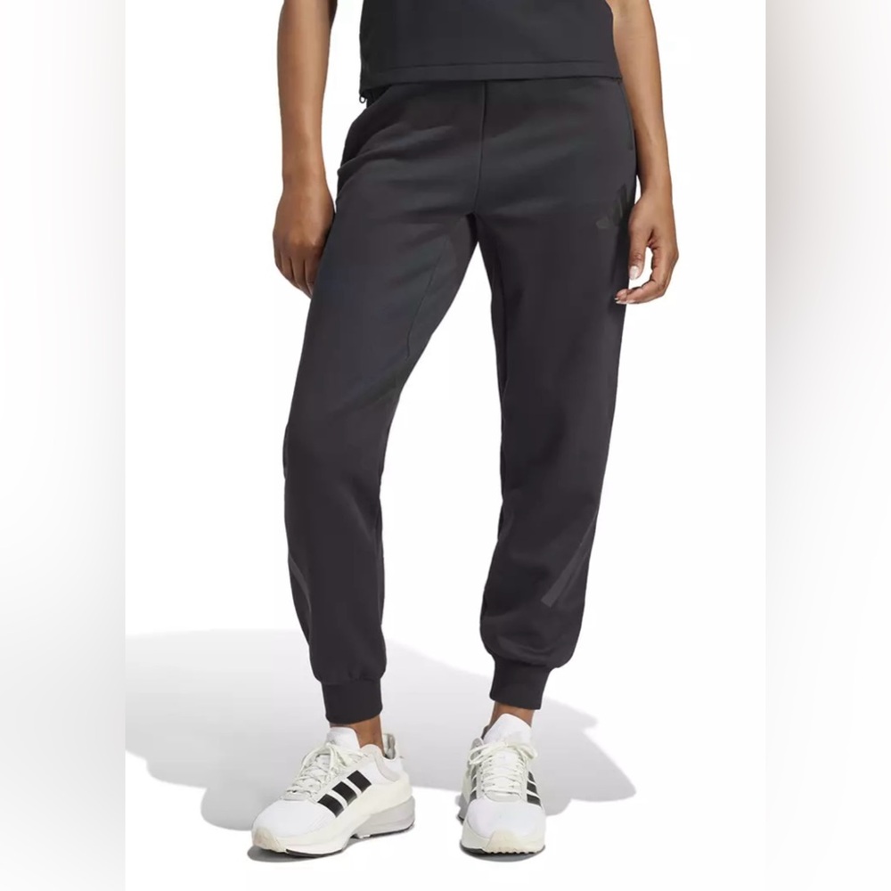 Adidas Black Retro Cotton Blend Jogger Sweatpants Pockets size Large